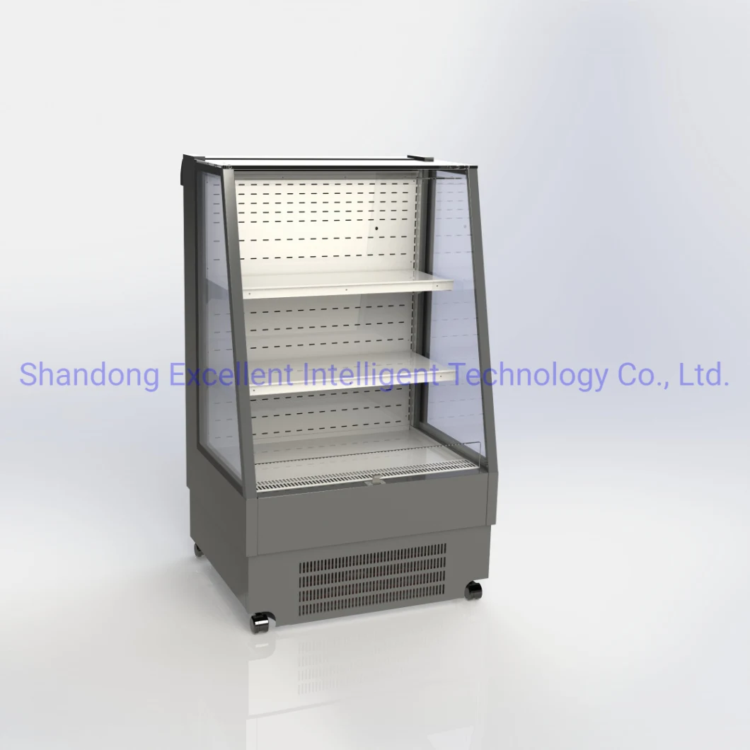 Vertical Glass Refrigerator Vegetable Fruit Milk Display Fridge Cold Drink Chiller Open Front Refrigerator