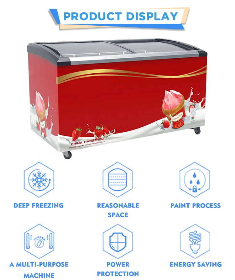 Hot Sale Manufacturers Price Large Capacity 498L Commercial Deep Chest Freezer Ice Cream Freezer