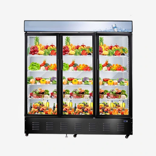 Frigorifero commerciale con display per supermercato, frigorifero per bevande con porta in vetro singola da 265 litri