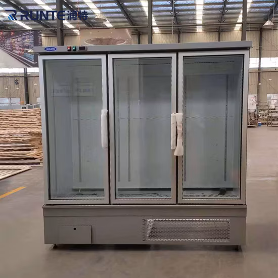 Auchmc Am-G105 Doppia Porta in Vetro per Bevande Fredde Raffreddamento ad Aria Porta Automatica in Vetro con Retro a Molla Frigorifero per Bevande Commerciali per Supermercato Bar Negozio Birra Display Cooler