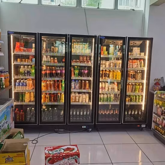 Ventola di raffreddamento Porta in vetro Raffreddatore per bottiglie Display Frigo frigorifero