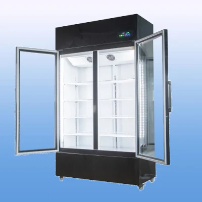 Frigo bar di alta qualità con funzione di sbrinamento automatico, congelatore verticale da 700 litri con doppia porta in vetro per bevande fredde e succhi