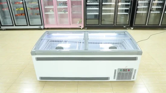 Combinato frigo-congelatore a isola aperto per il supermercato